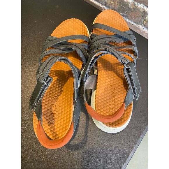 BARETRAPS • Gracee Gray/Conac Orange/White Foam Sole Strappy Hook/Loop Closure O - Picture 7 of 13
